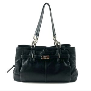 Vintage Coach Chelsea Jayden Black Leather Carryall Shoulder Bag